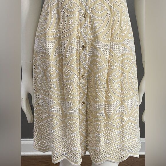 NWT Antonio Melani Halle Eyelet lace embroidery button down collared dress SZ 0 - Picture 3 of 13